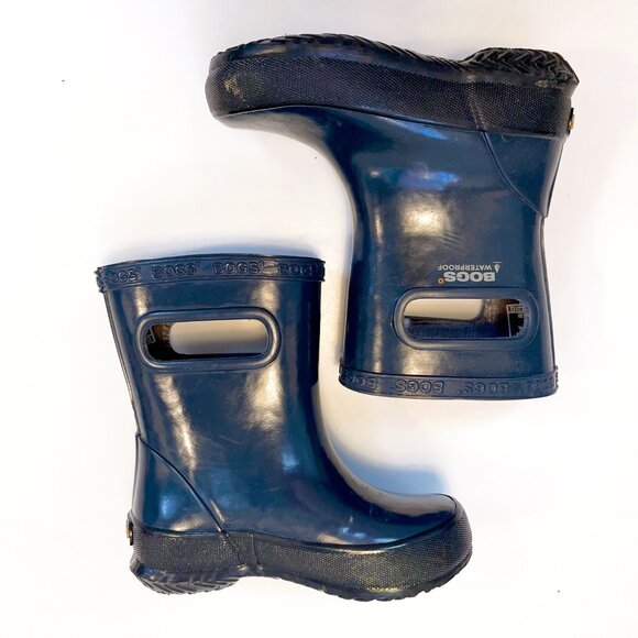 Bogs Skipper Glossy Blue Rain Boots, Size 6 - Picture 1 of 7